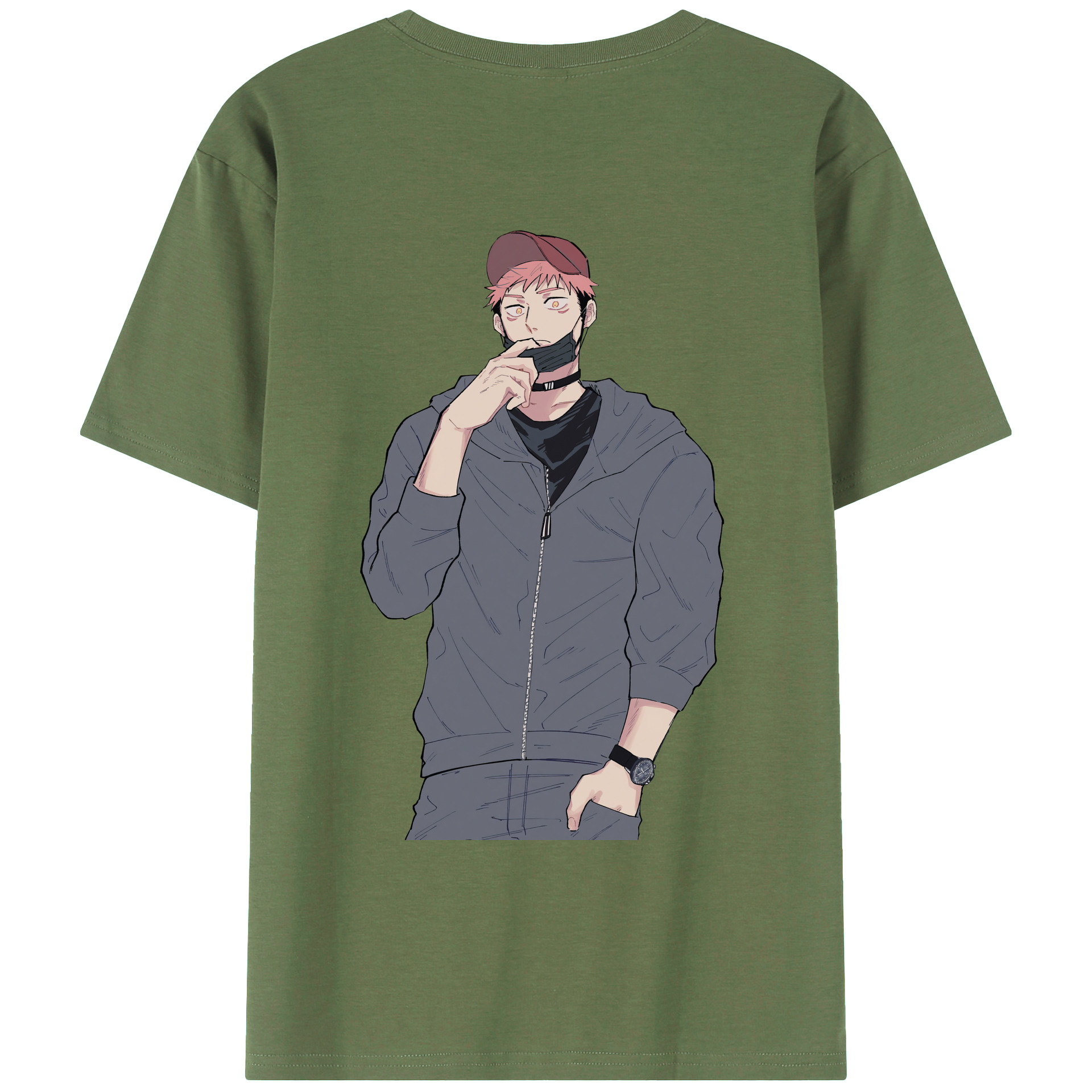 （画像用） 呪術廻戦 Jujutsu Kaisen 綿100％ メンズ半袖Tシャツ（バックプリント） 通気性